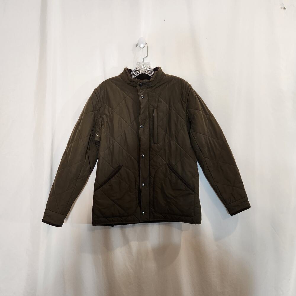 J CREW SUSSEX JACKET Mens S Re Imagined Prima LOFT Green Brown Quilted Corduroy